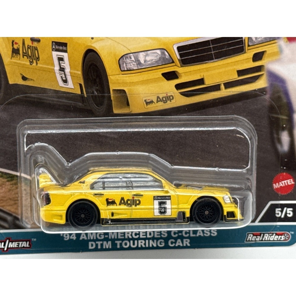 Hot Wheels Premium Race AMG Mercedes Racing Diecast Car Yellow Metal 1:64 FPY86